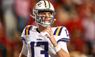 LSU quarterback Garrett Nussmeier against Arkansas