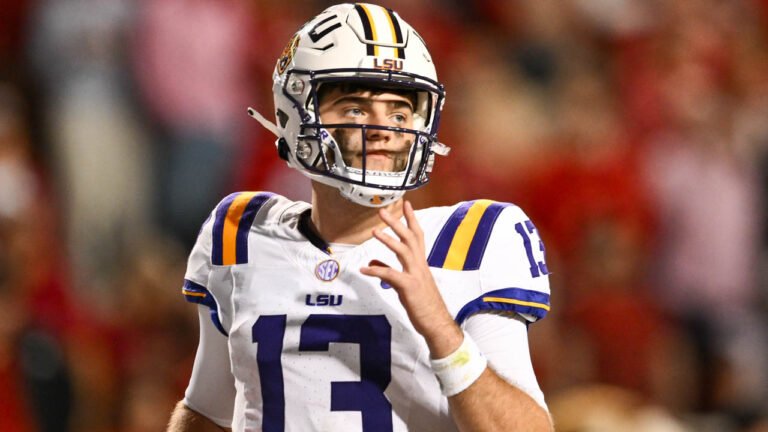 LSU quarterback Garrett Nussmeier against Arkansas